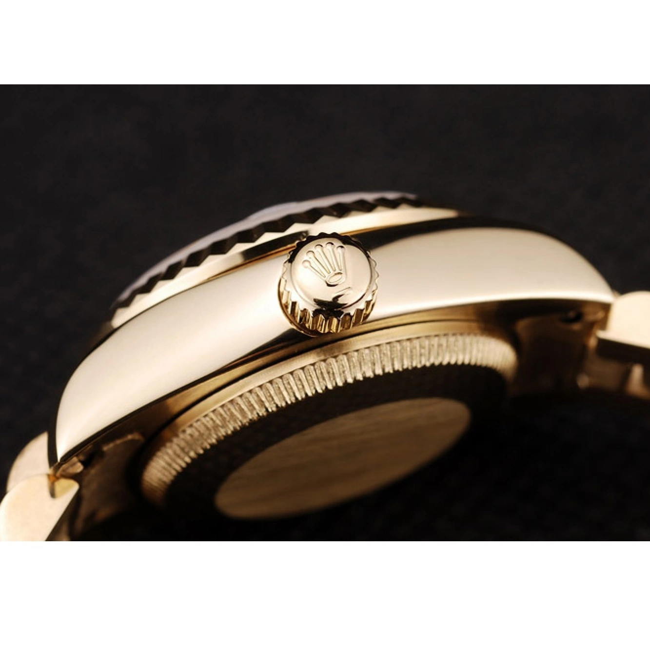 Best AAA Replica Sites Rolex Bezel Pattern Dial DateJust Ribbed Gold Gold 0630